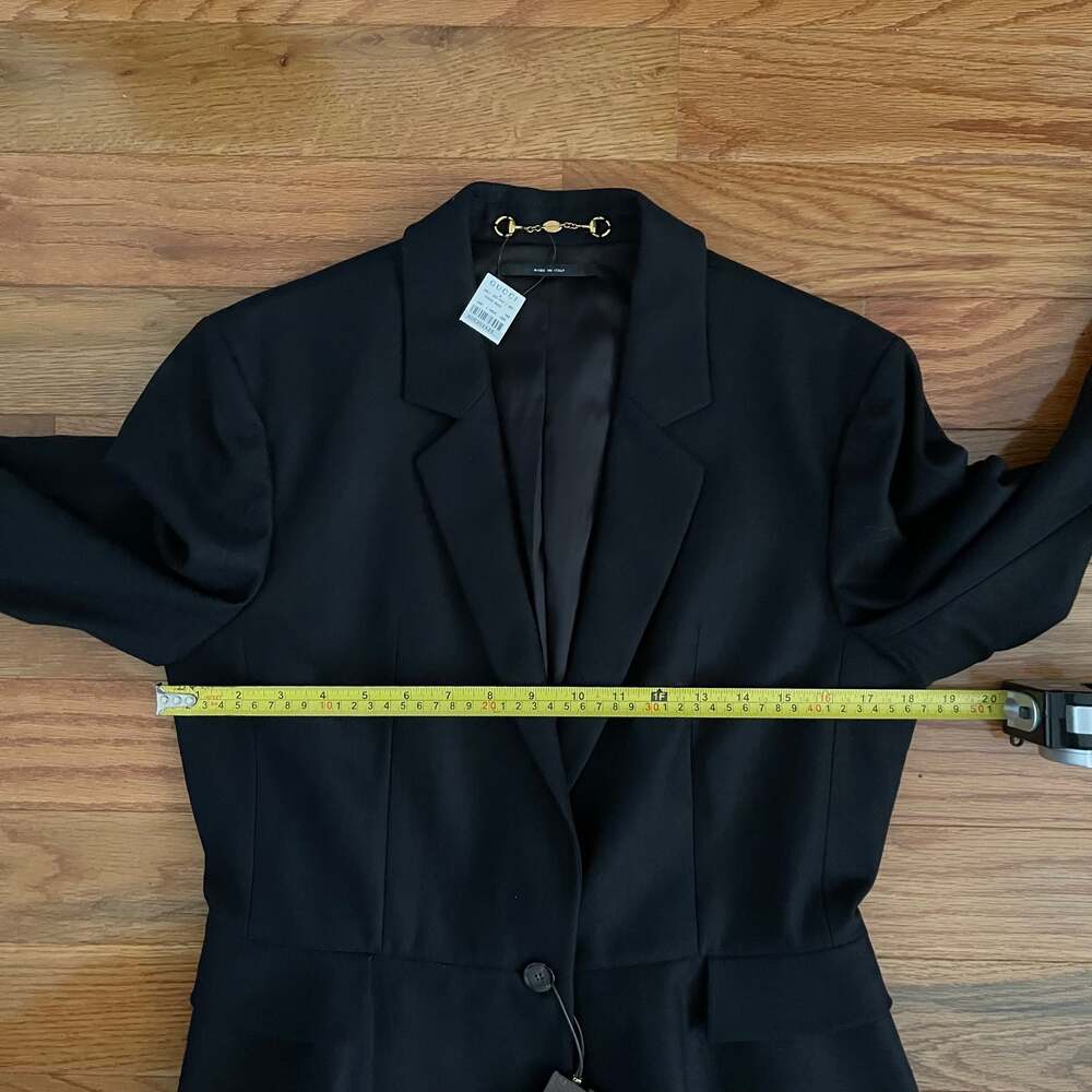 Gucci NWT Archival 2013 Black Wool Cashmere Peplum Blazer Jacket 46 IT US 10 - Picture 13 of 16